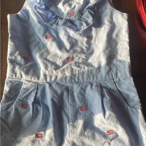 Janie and Jack Light Blue One Piece with Flag Accents